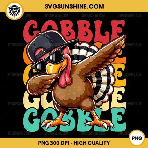 Dabbing Turkey Thanksgiving PNG File, Thanksgiving Turkey Gobble Gobble PNG