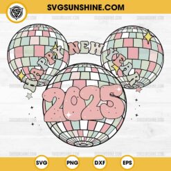 Disney Happy New Year 2025 SVG, Disco Ball Mickey Mouse New Year 2025 SVG