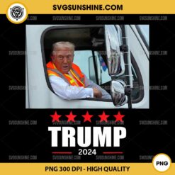 Donald Trump Rides In Garbage Truck PNG Digital Download