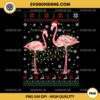 Flamingo Christmas Lights Ugly Christmas Sweater PNG, Flamingo Christmas PNG