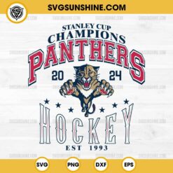 Florida Panthers 2024 SVG, Stanley Cup Champions Panthers 2024 Hockey Est 1993 SVG