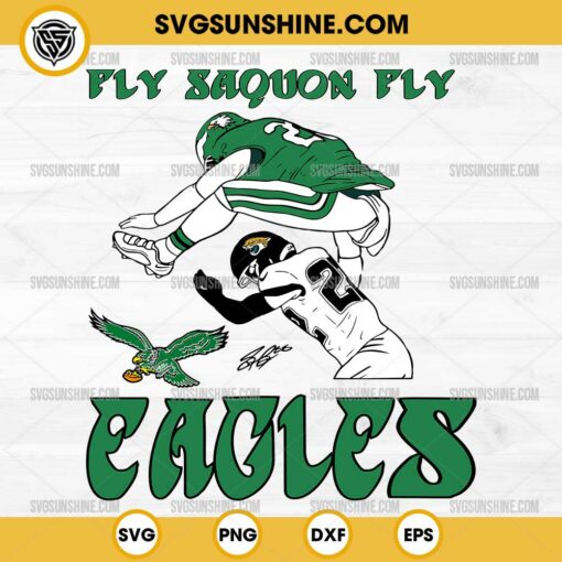 Fly Saquon Fly Eagles SVG, Saquon Barkley Reverse Hurdle 2024 SVG, Philadelphia Eagles SVG