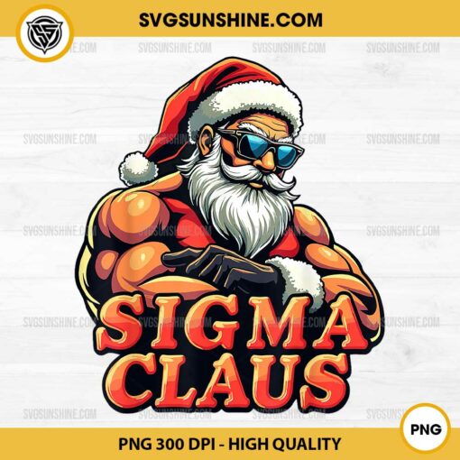 Funny Sigma Claus PNG, Christmas Santa Rizz PNG Digital Download