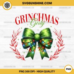 Grinch Coquette Bow PNG, Grinchmas Girly PNG