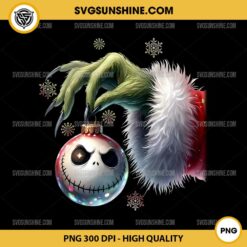 Grinch Hand Holding Jack Skellington PNG, Grinch Hand PNG, Jack Skellington Christmas PNG