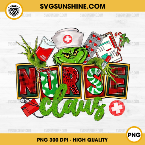 Grinch Nurse Claus PNG, Nurse Claus Christmas PNG, Nurse Grinch PNG