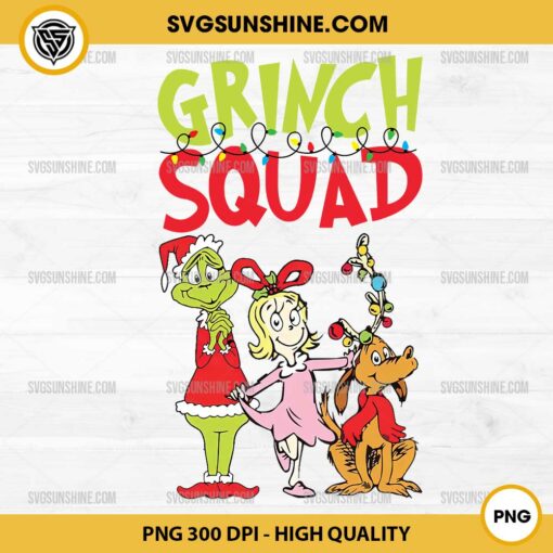 Grinch Squad PNG, Grinch Cindy Lou Who Max Dog PNG File