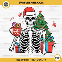 Halloween Christmas Skeleton PNG, Spooky Christmas PNG, Skeleton Christmas PNG