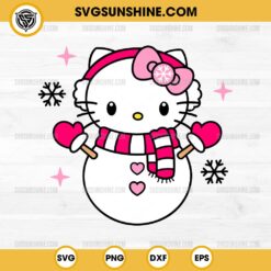 Hello Kitty Snowman Christmas SVG PNG File