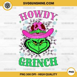 Howdy Grinch PNG, Western Christmas PNG File