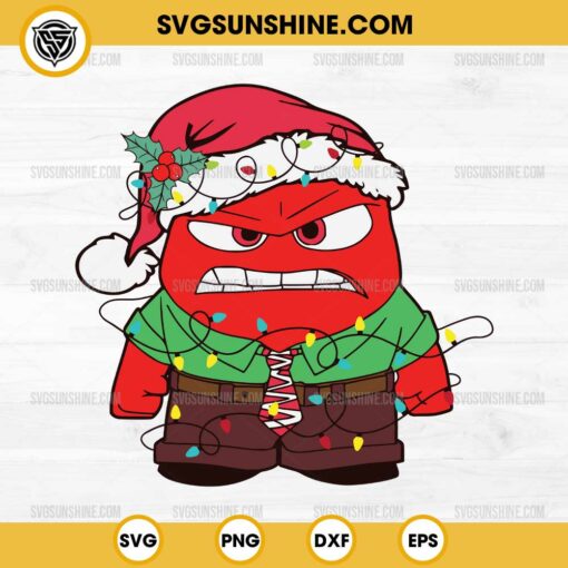 Inside Out 2 Anger Christmas SVG, Disney Inside Out Christmas SVG PNG