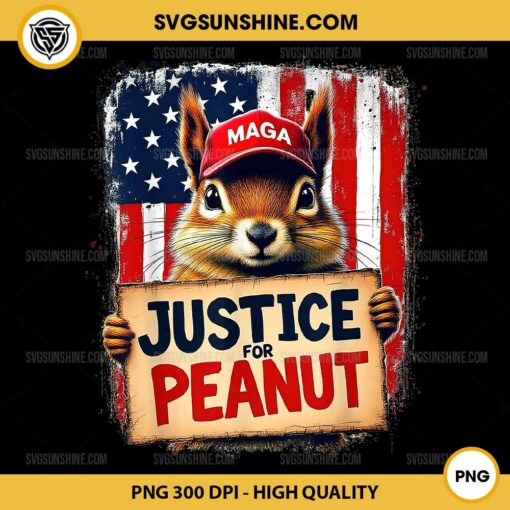 Justice For Peanut The Squirrel PNG, Peanut Squirrel MAGA USA Flag PNG File