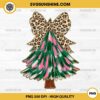 Leopard Bow Watercolor Christmas Tree PNG