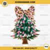 Leopard Glitter Bow Christmas Tree PNG, Merry Christmas Coquette Bow Tree PNG