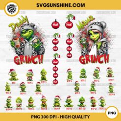 Custom Mama Daddy Grinch PNG, Leopard Mama Grinch PNG, Leopard Daddy Grinch PNG, Custom Baby Grinch PNG