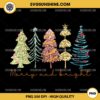 Merry And Bright Christmas Tree PNG, Faux Sequin Christmas Tree PNG