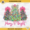 Merry And Bright Coquette Christmas Tree PNG, Watercolor Floral PNG, Colorful Brushstroke Christmas Tree PNG