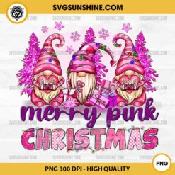 Merry Pink Christmas Gnomes PNG File