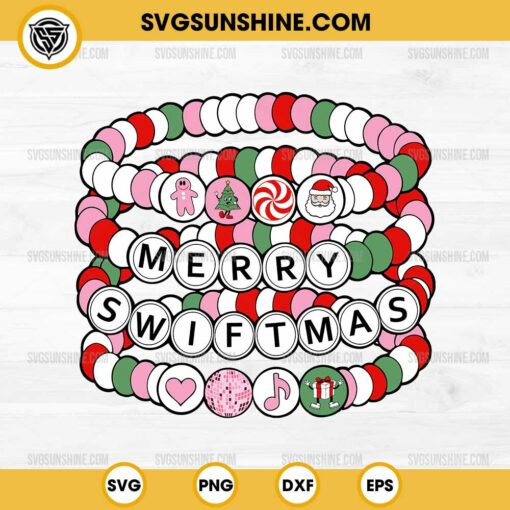 Merry Swiftmas SVG, Taylor Swift Christmas SVG, Taylor Swift Friendship Bracelet Christmas SVG PNG