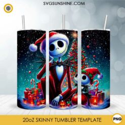 Christmas Jack Skellington Skinny Tumbler PNG Design