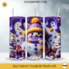 Purple Snowman 3D Tumbler Wrap PNG