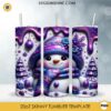 Purple Snowman 20oz Skinny Tumbler Template PNG