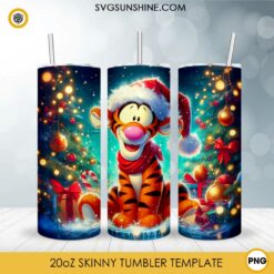 Disney Christmas Tigger Skinny Tumbler PNG Design