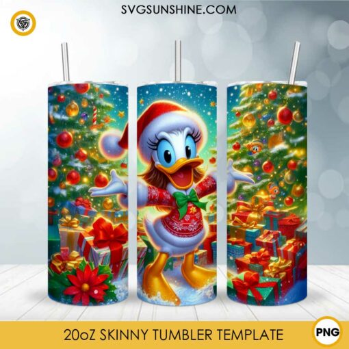 Disney Daisy Duck Christmas 20oz Tumbler Wrap PNG File