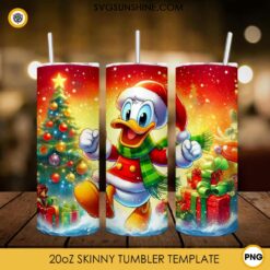 Disney Donald Duck Christmas 20oz Tumbler Wrap PNG File