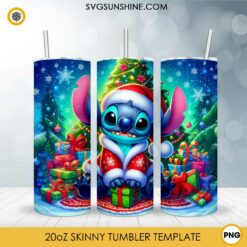 Disney Stitch Christmas 20oz Tumbler Wrap PNG File