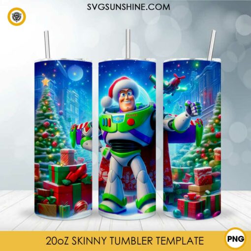 Disney Toy Story Buzz Lightyear Christmas 20oz Tumbler Wrap PNG File