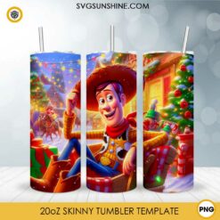 Disney Toy Story Woody Christmas 20oz Tumbler Wrap PNG File