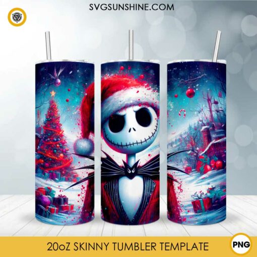 Jack Skellington Christmas 20oz Tumbler Wrap PNG File