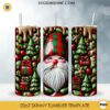 3D Gnome Christmas 20oz Tumbler Wrap PNG Design