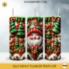 3D Gnome Christmas Tumbler Wrap 20oz Skinny PNG Sublimation