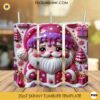 3D Pink Santa Claus 20oz Tumbler Wrap PNG Design