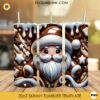 3D Santa Claus Milk Chocolate 20oz Tumbler Wrap PNG