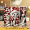 3D Snowman Christmas 20oz Tumbler Wrap PNG