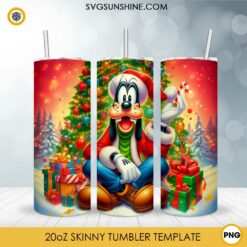 Disney Christmas Goofy Skinny Tumbler PNG Design