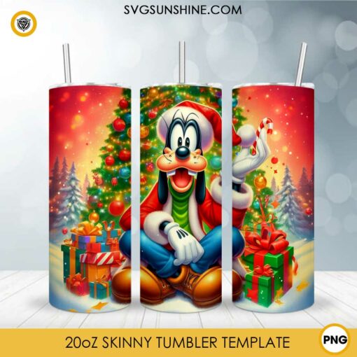 Disney Christmas Goofy Skinny Tumbler PNG Design