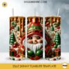 3D Gnome Christmas 20oz Skinny Tumbler Template PNG