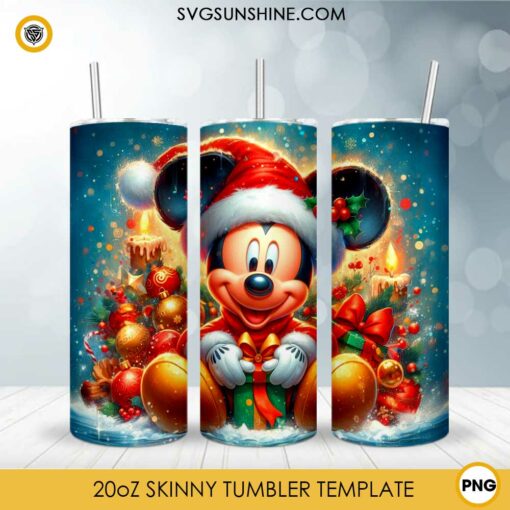 Disney Christmas Mickey Mouse Skinny Tumbler PNG Design