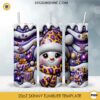 3D Leopard Purple Snowman Tumbler PNG File