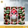 3D Owl Christmas 20oz Skinny Tumbler PNG Design Files