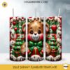 3D Teddy Bear Christmas Tumbler Wrap PNG