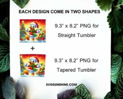 Disney Donald Duck Christmas 20oz Tumbler Wrap PNG File