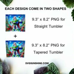 Disney Toy Story Buzz Lightyear Christmas 20oz Tumbler Wrap PNG File