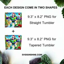 Disney Toy Story Christmas Buzz Lightyear Skinny Tumbler PNG Design