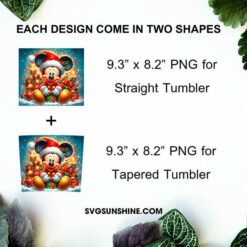 Disney Christmas Mickey Mouse Skinny Tumbler PNG Design