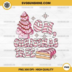 Oh Christmas Tree Cakes PNG, Pink Christmas PNG